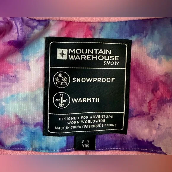 Mountain Warehouse Kids Printed Ski Jacket & Pant Set - Size 2-3 - Pre Owned - Picture 5 of 10